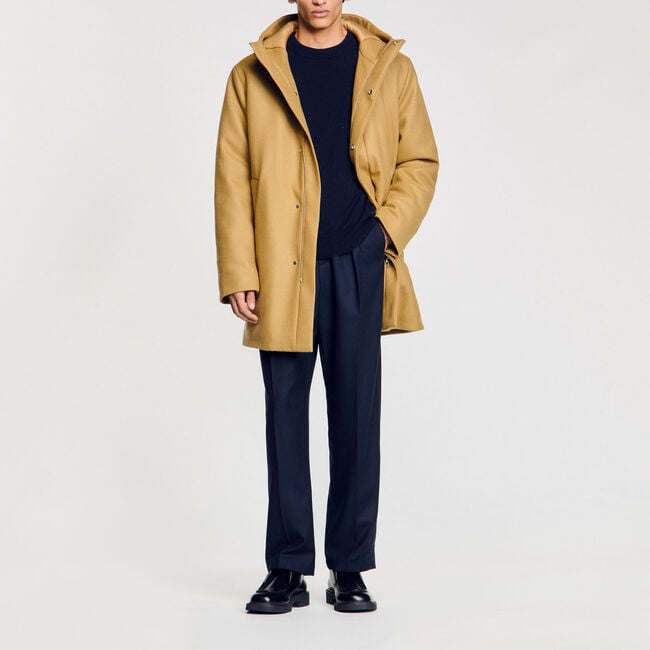 Parka en laine à capuche