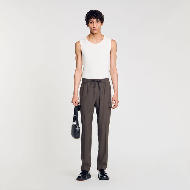 Pantalon cargo élastiqué