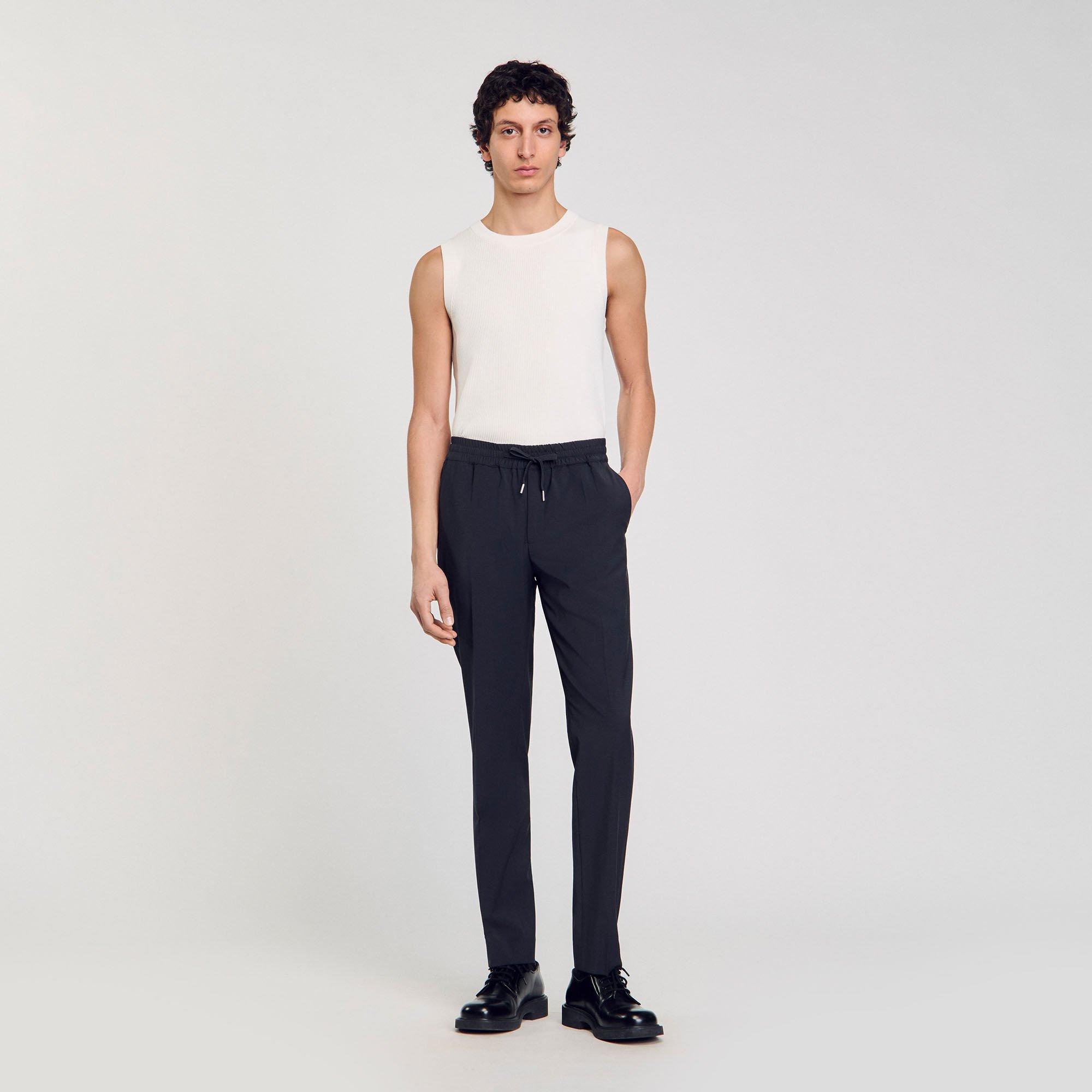 Pantalon droit élastiqué