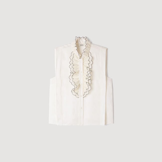 Chemise col volant&eacute;