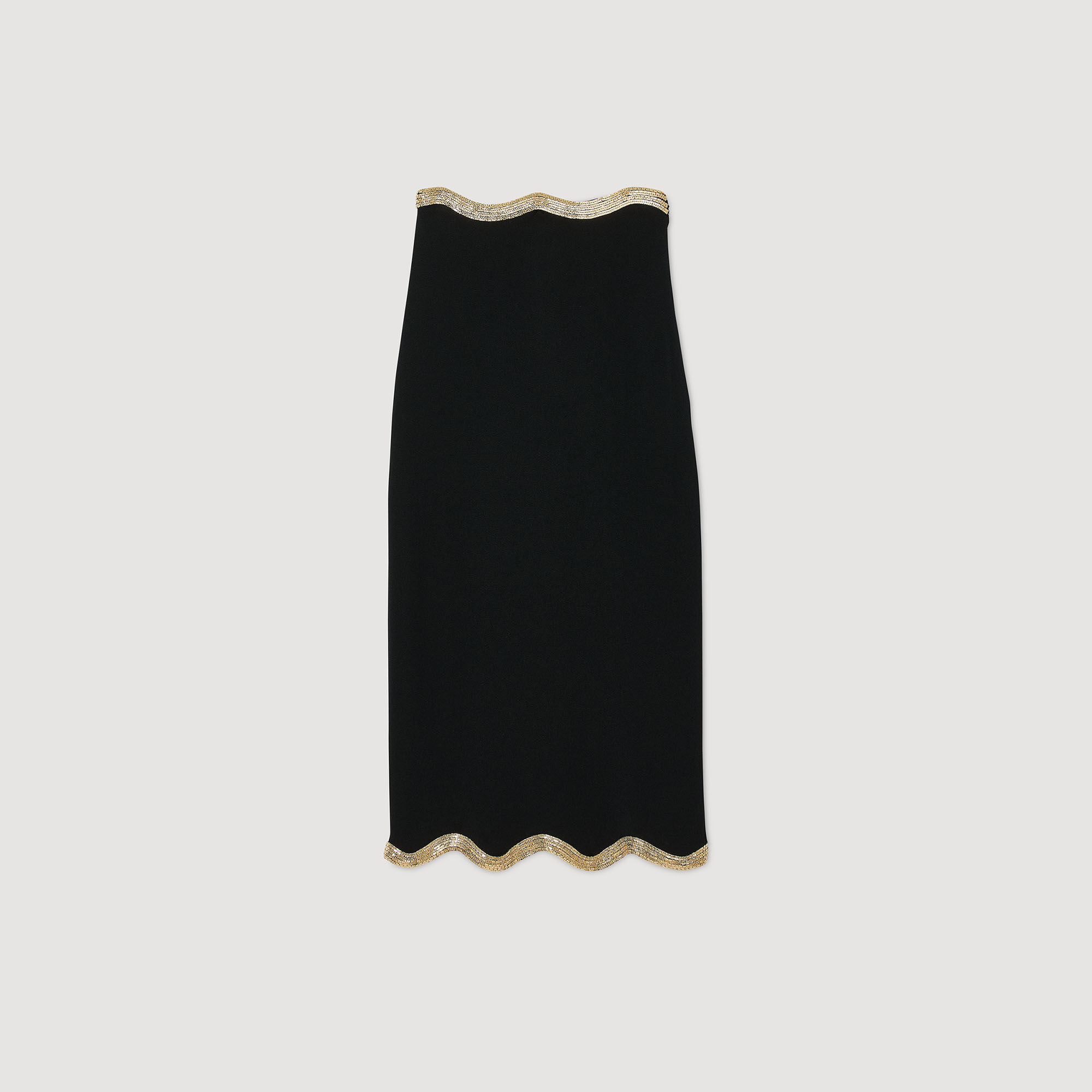 Jupe longue en maille à détail chaîne
