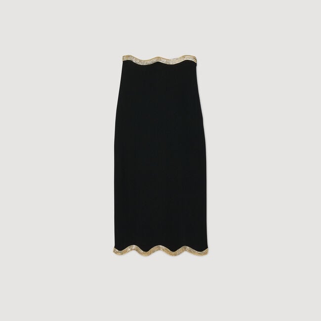 Jupe longue en maille à détail chaîne