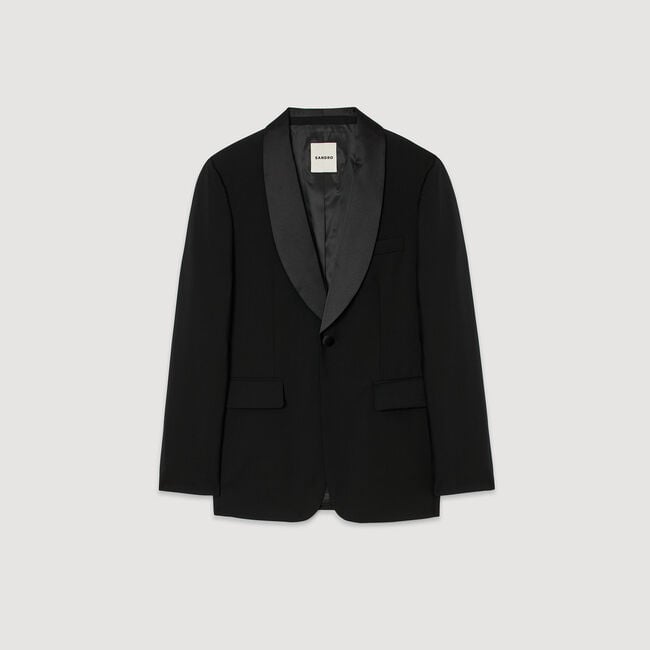 Veste en laine à col châle