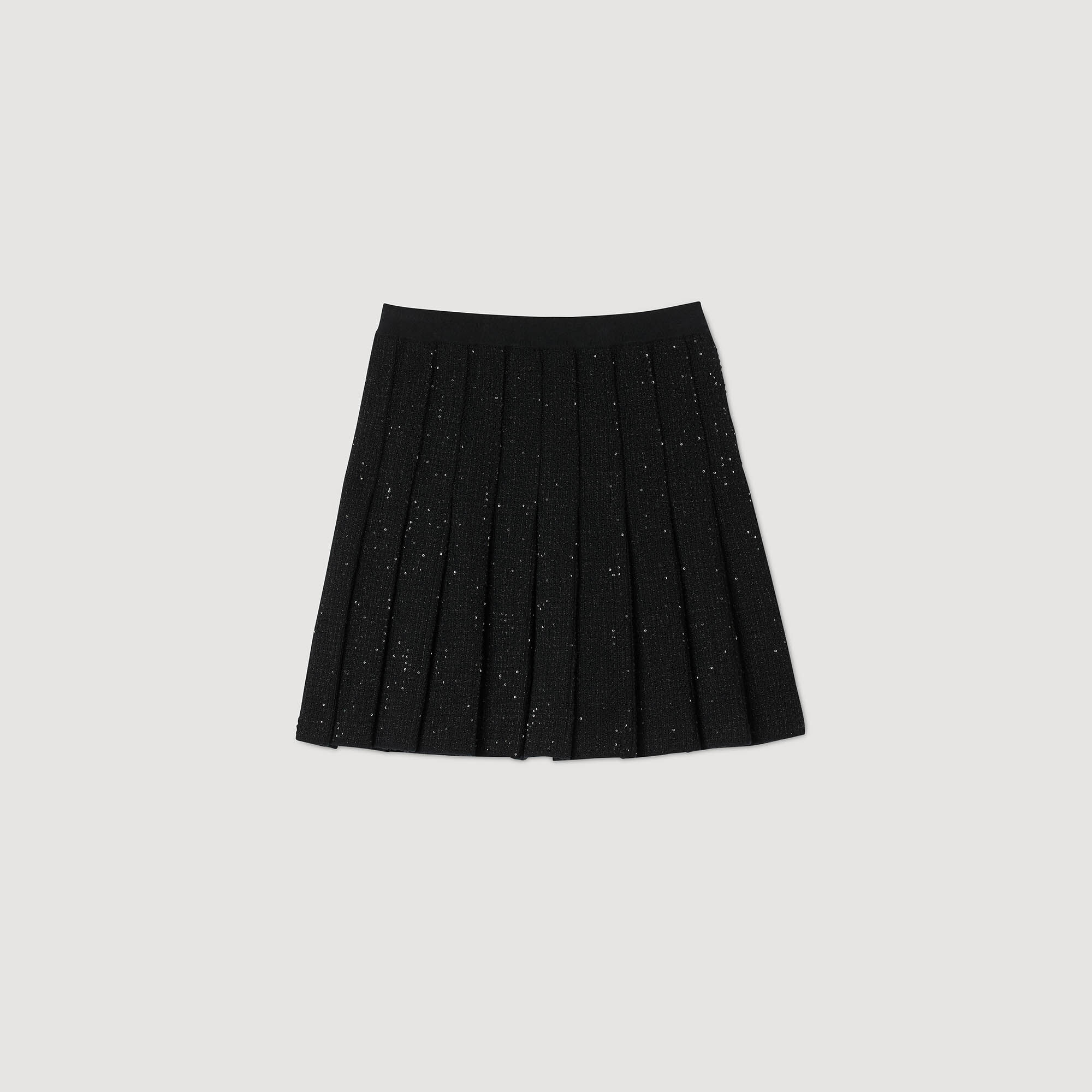Jupe courte en maille plissée