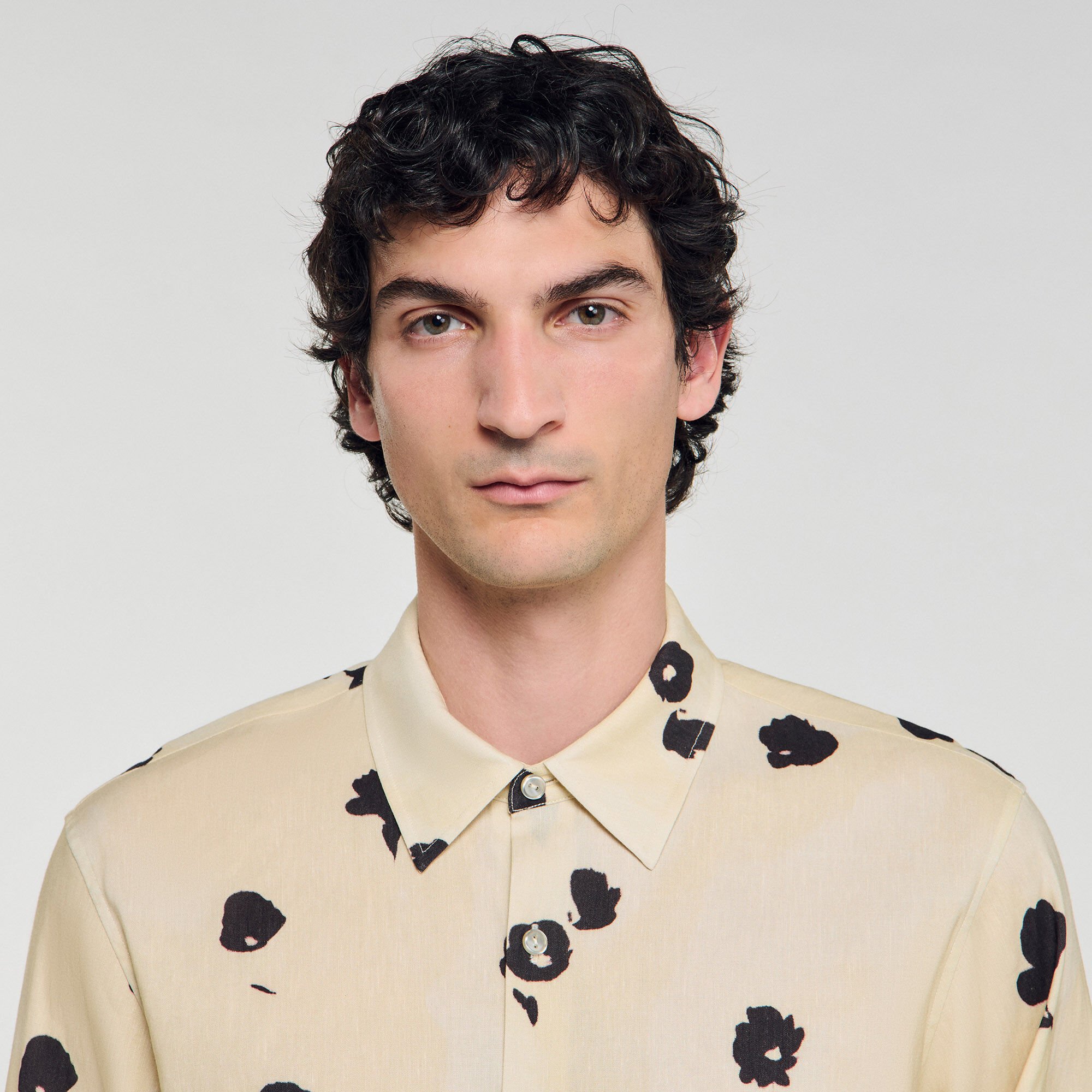 Chemise en lin imprimé fleur