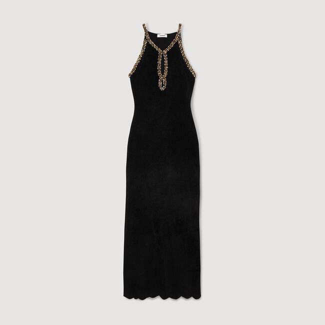 Robe longue perlée