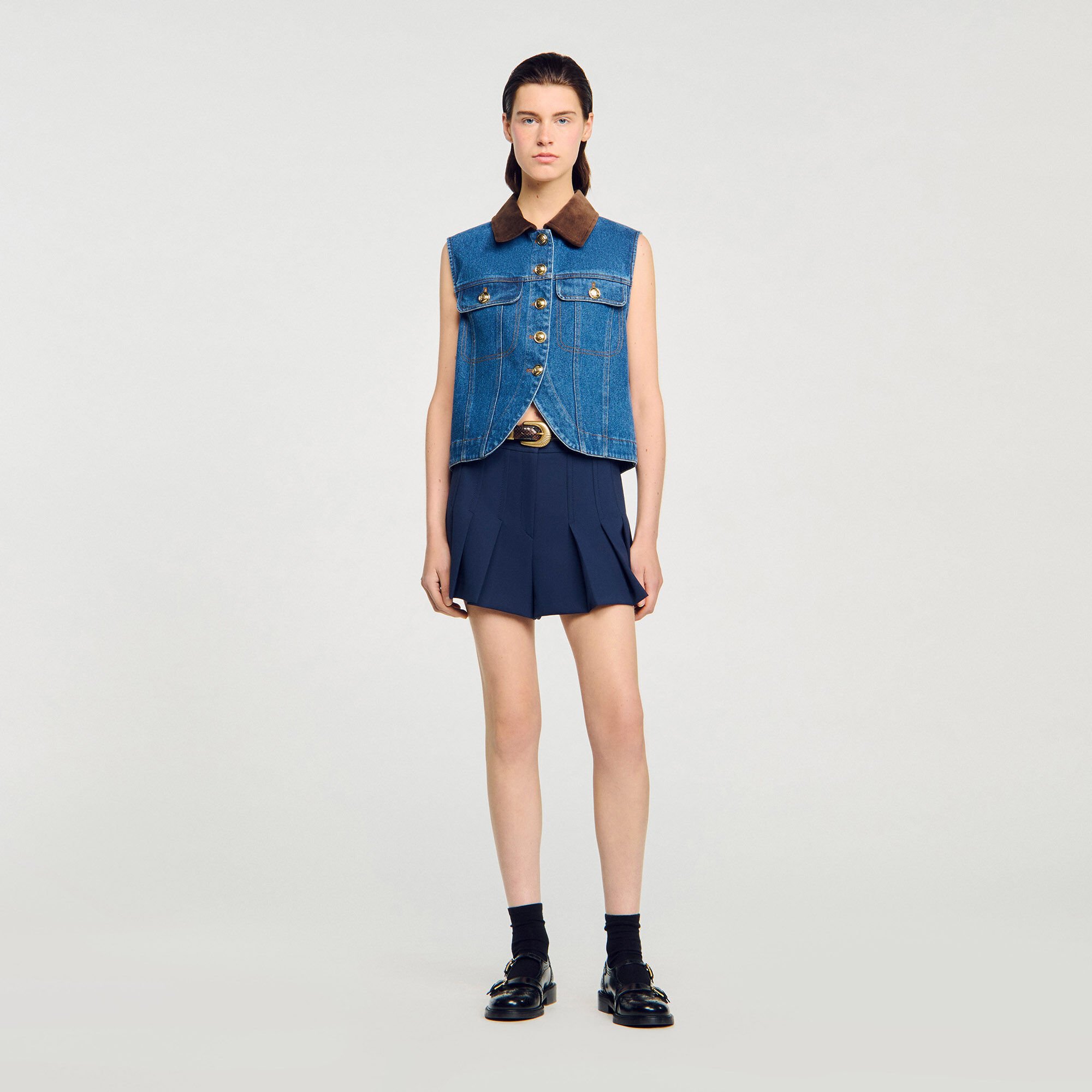 Blouson sans manches en denim 