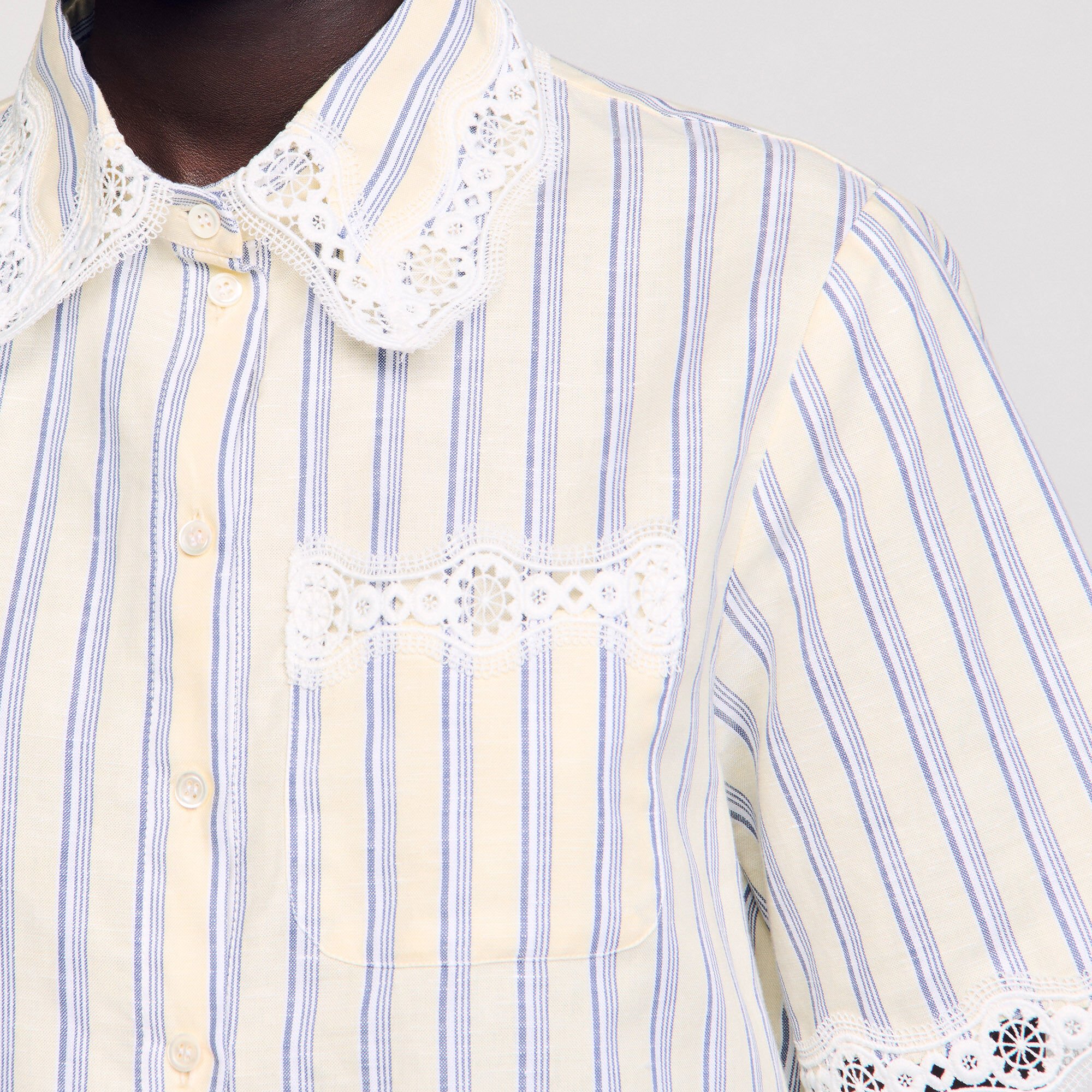 Chemise courte à rayures