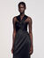 Robe longue  satinée fendue