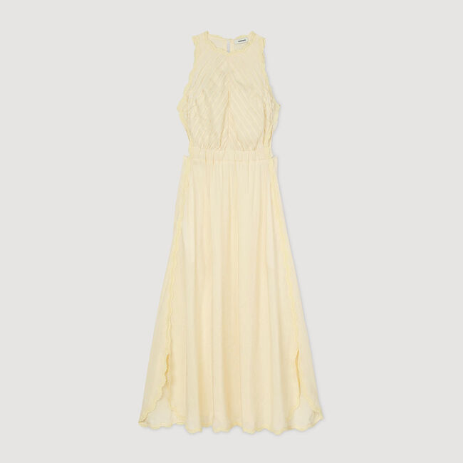 Robe longue  à détails dentelle 
