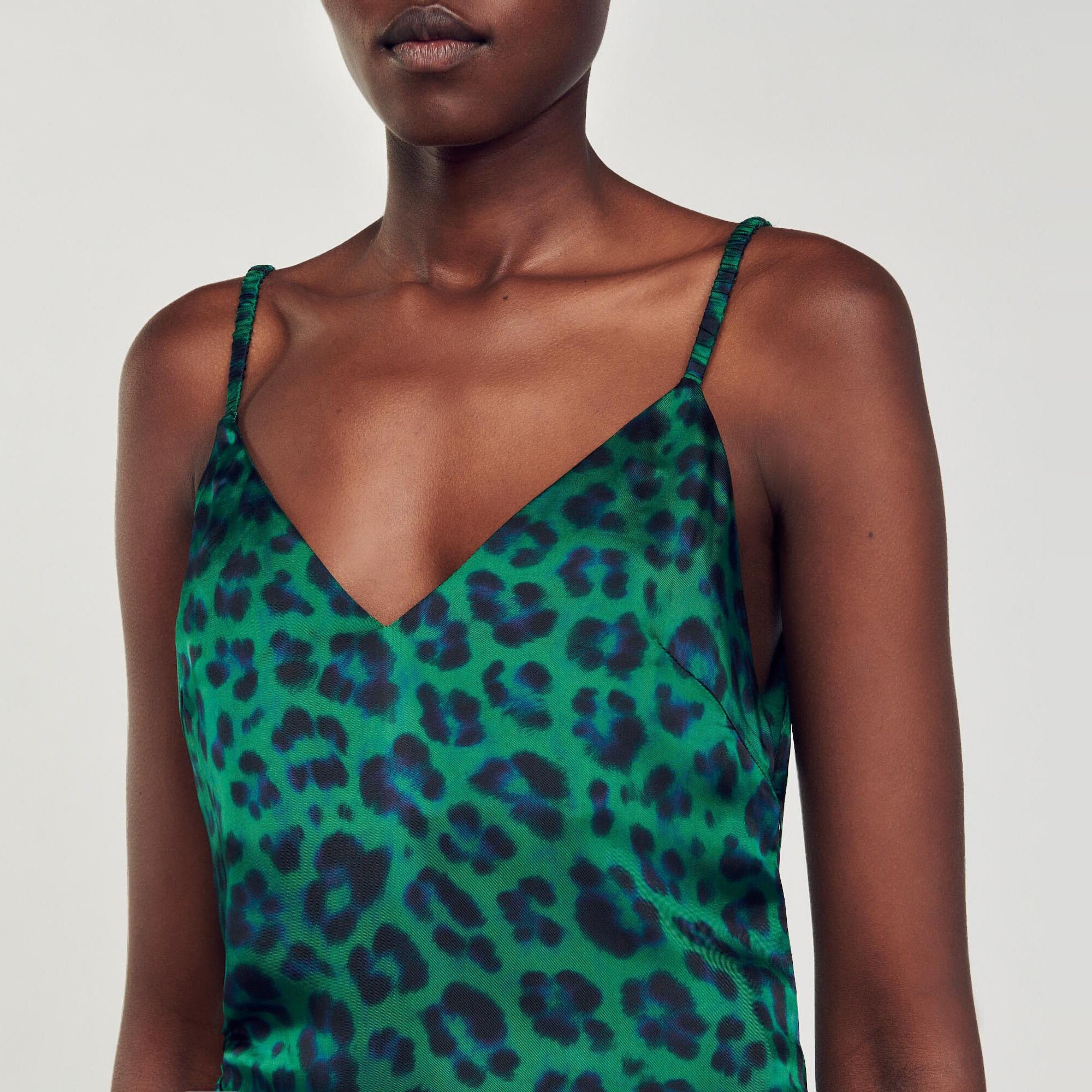 Robe fendue imprimé léopard