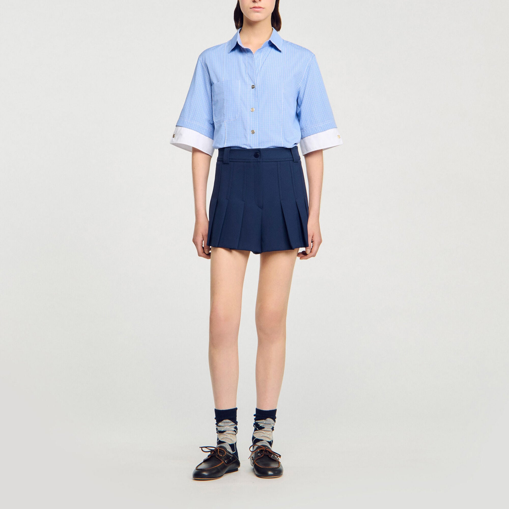 Short de tailleur &agrave; plis - Femme | Sandro Paris