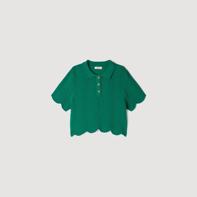 Pull court en maille fantaisie