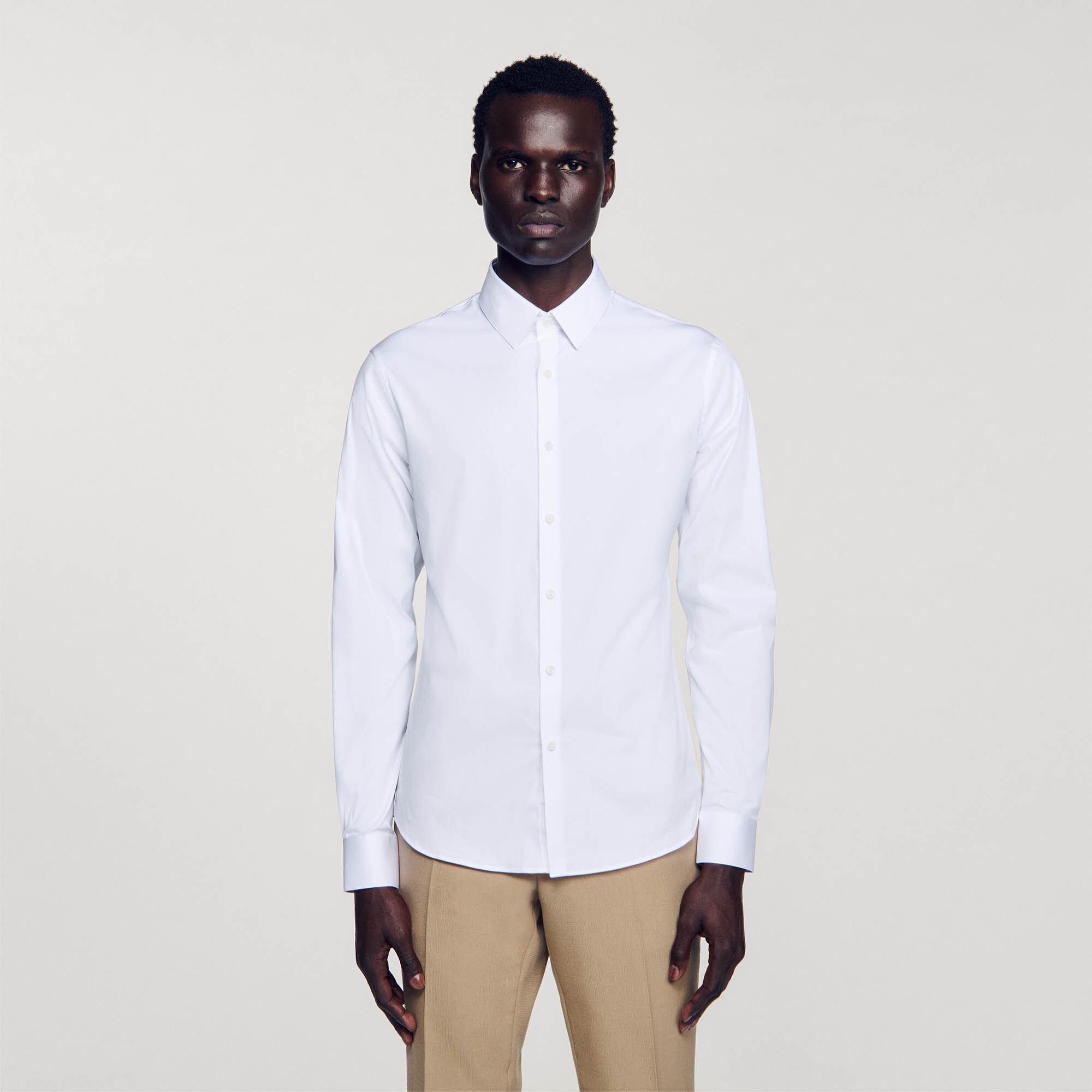 Chemise ajustée en coton stretch