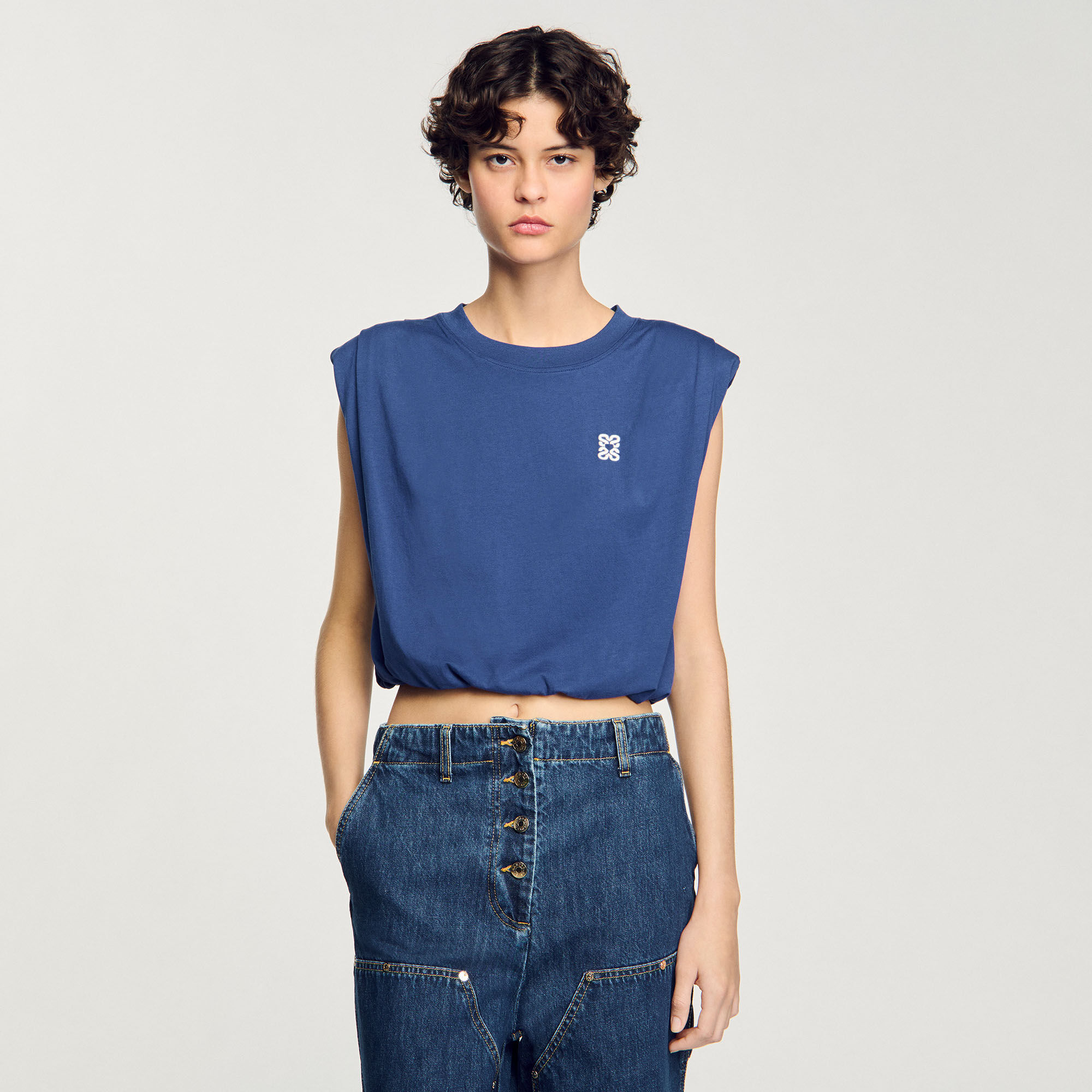 T-shirt court drapé