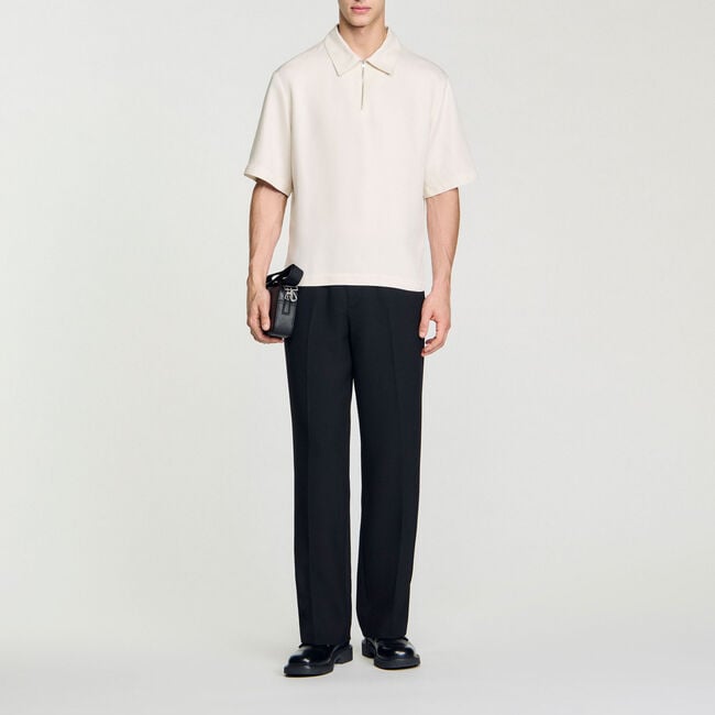 Chemise fluide à col zippé