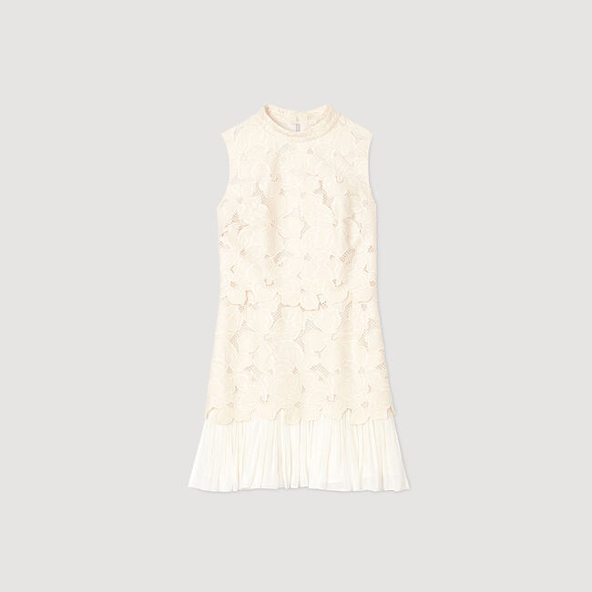 Robe courte en guipure 