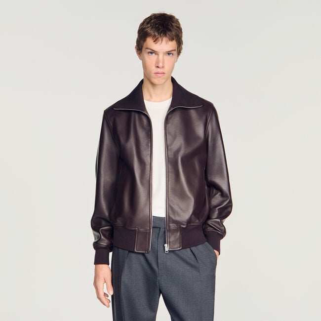 Blouson en cuir zipp&eacute; - Homme | Sandro Paris