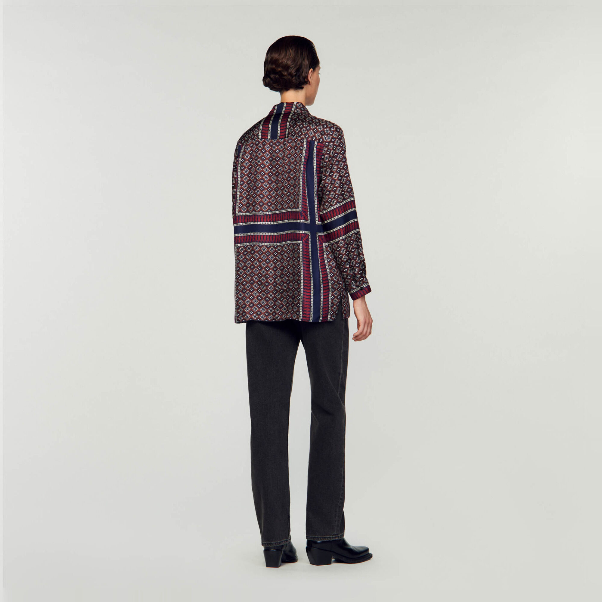 Chemise imprimée en soie