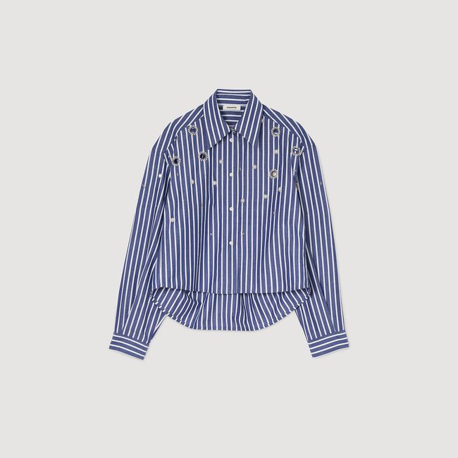 Chemise à rayures perlée