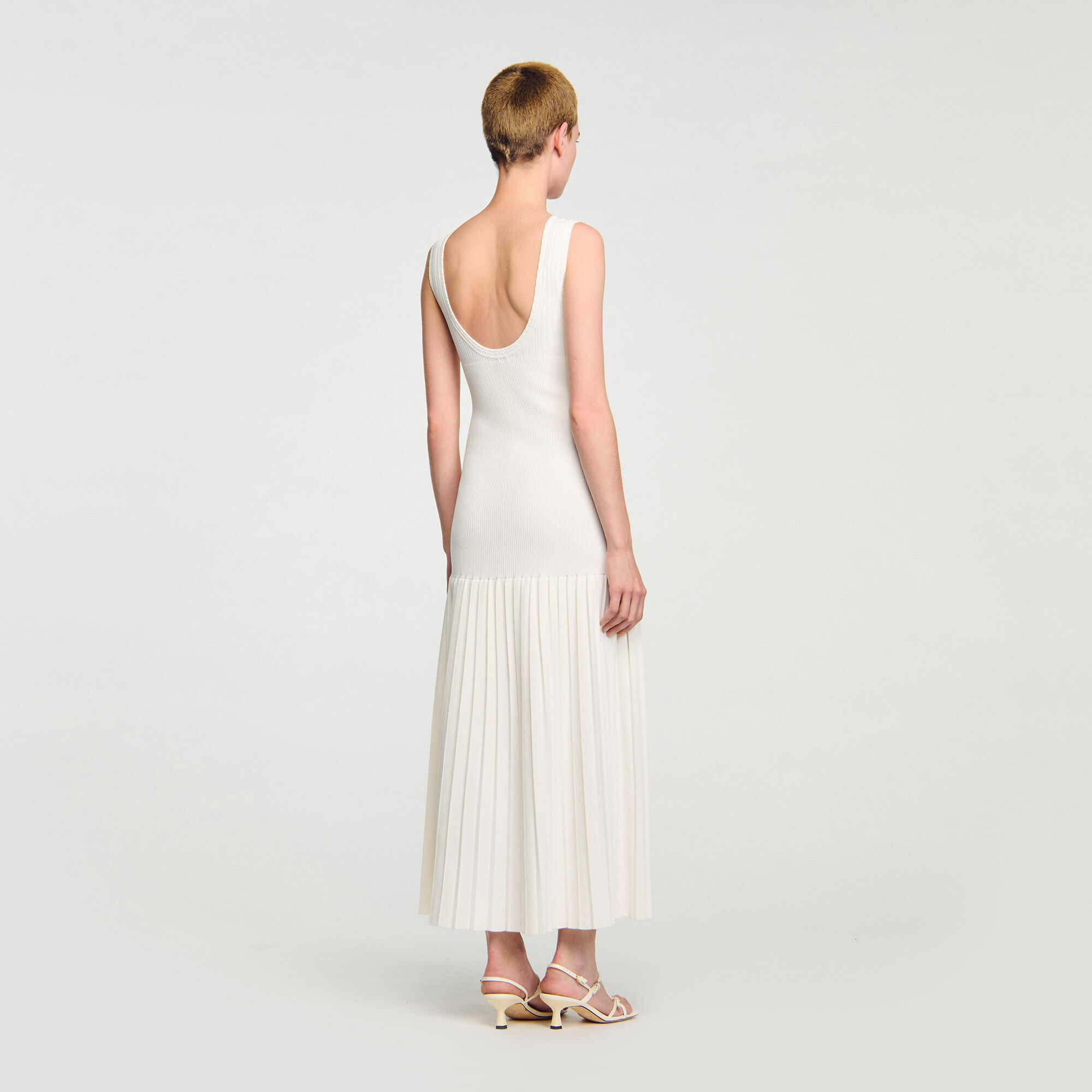 Robe longue en maille à bretelles