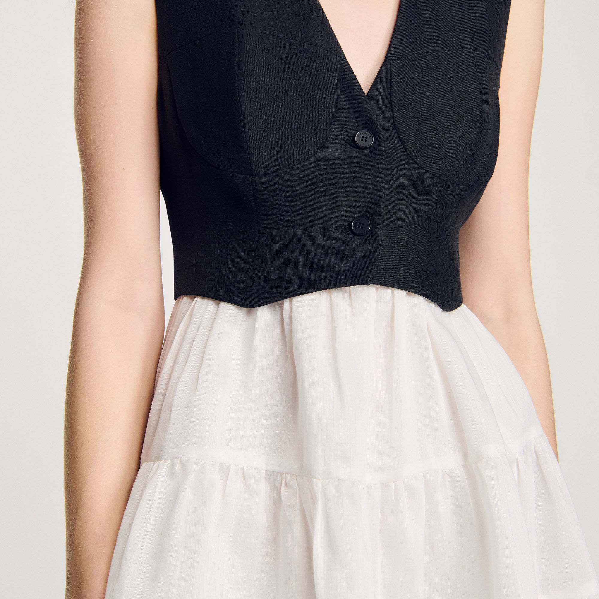 Robe courte bicolore