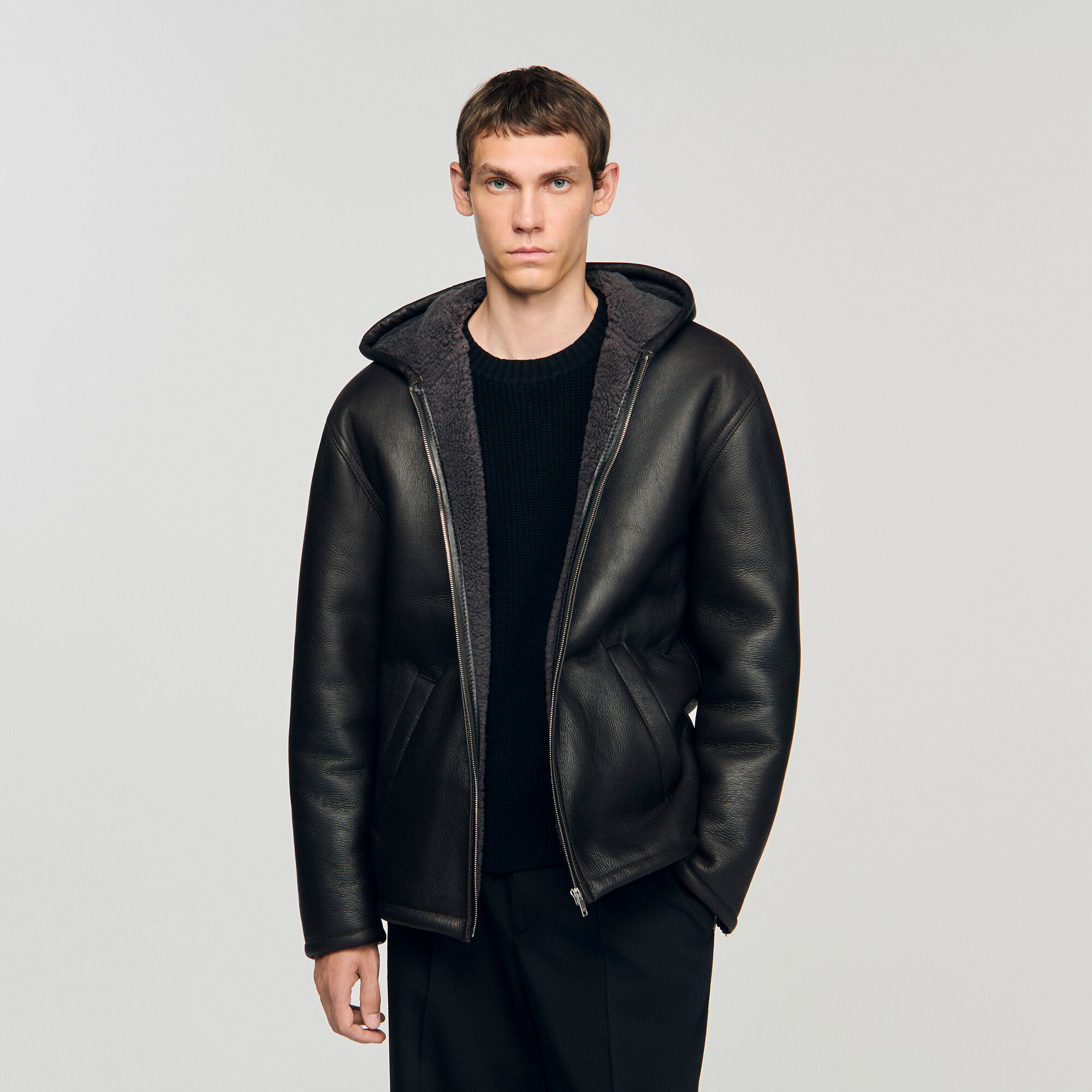 Blouson peau lainée