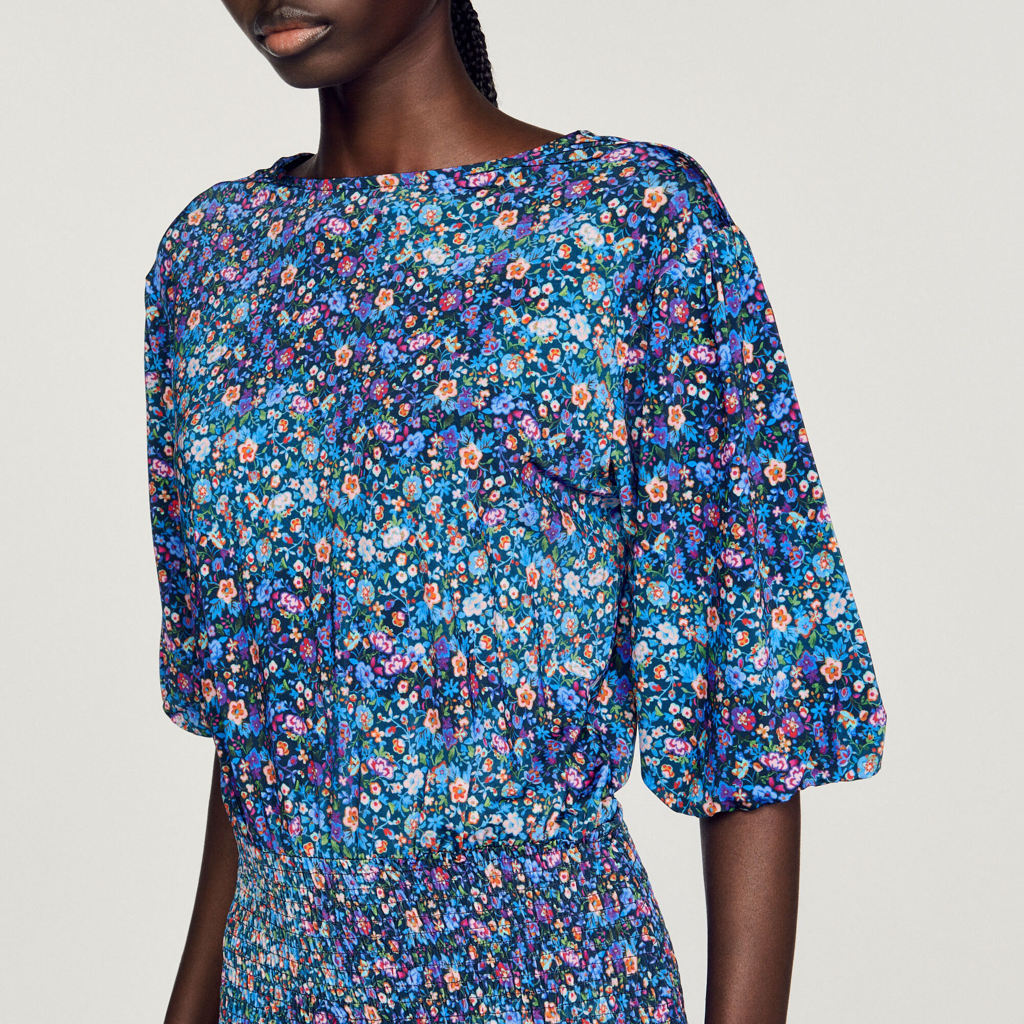 Robe courte imprim&eacute; fleuri