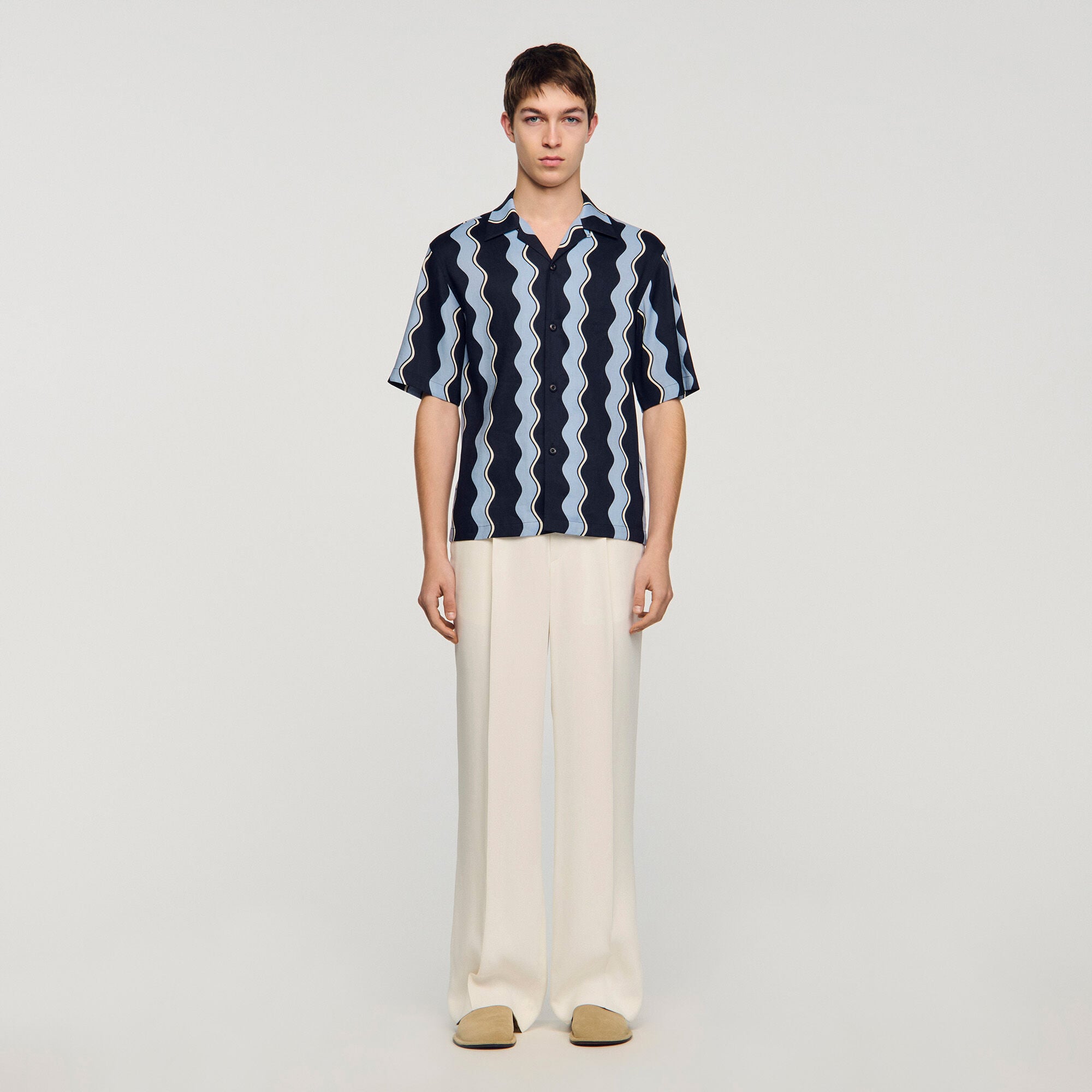 Chemise en lin &agrave; imprim&eacute;