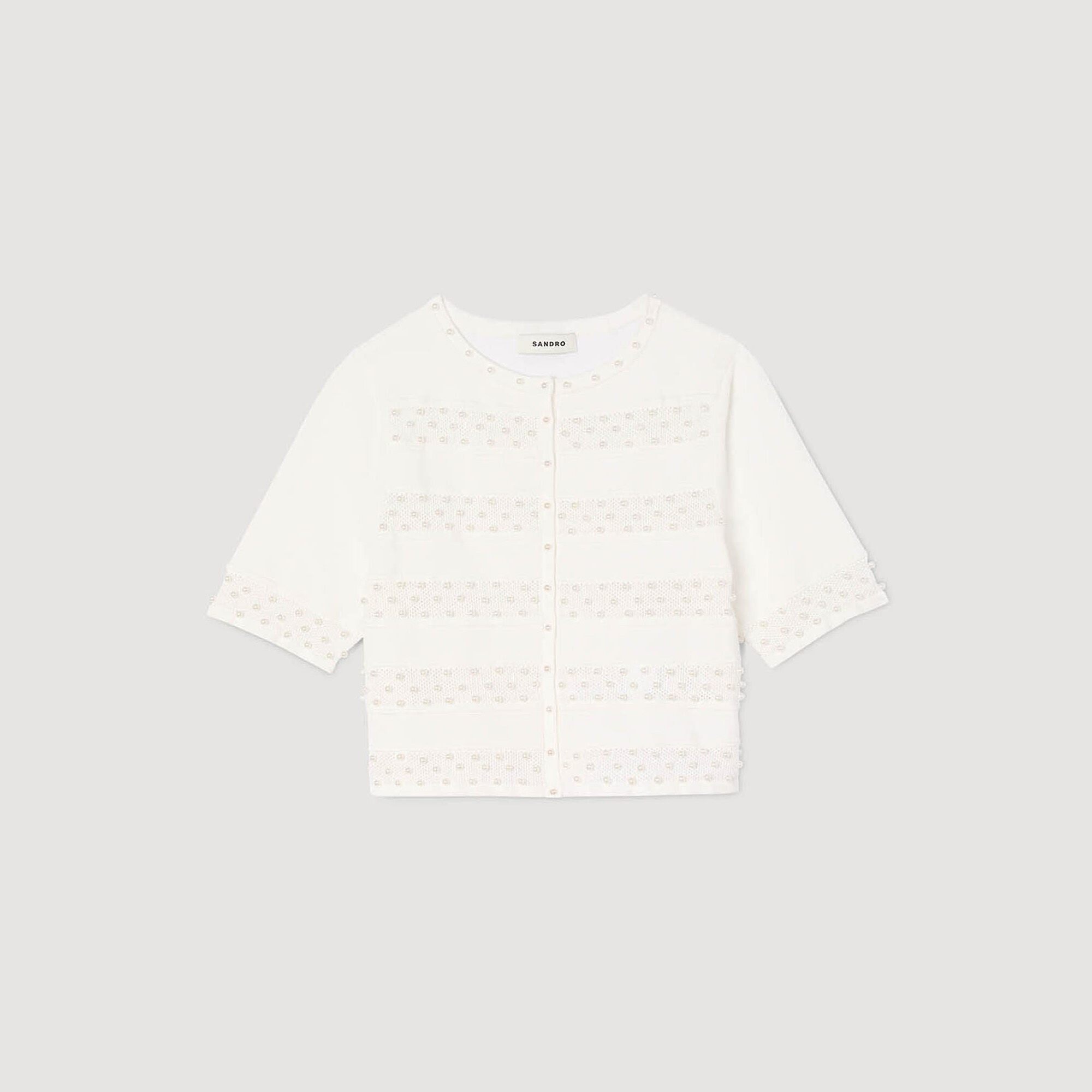 Cardigan court perlé