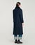 Manteau long avec col en peau lainée