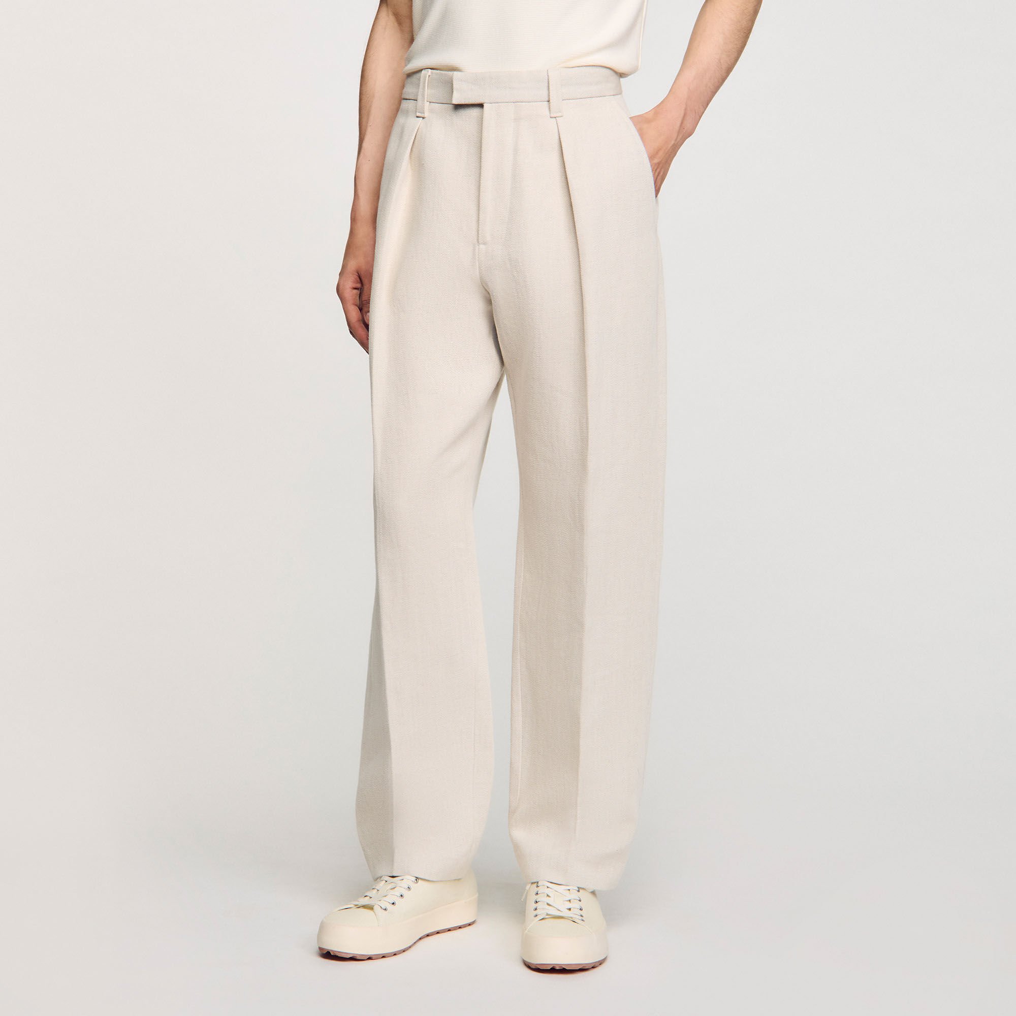 Pantalon large à plis