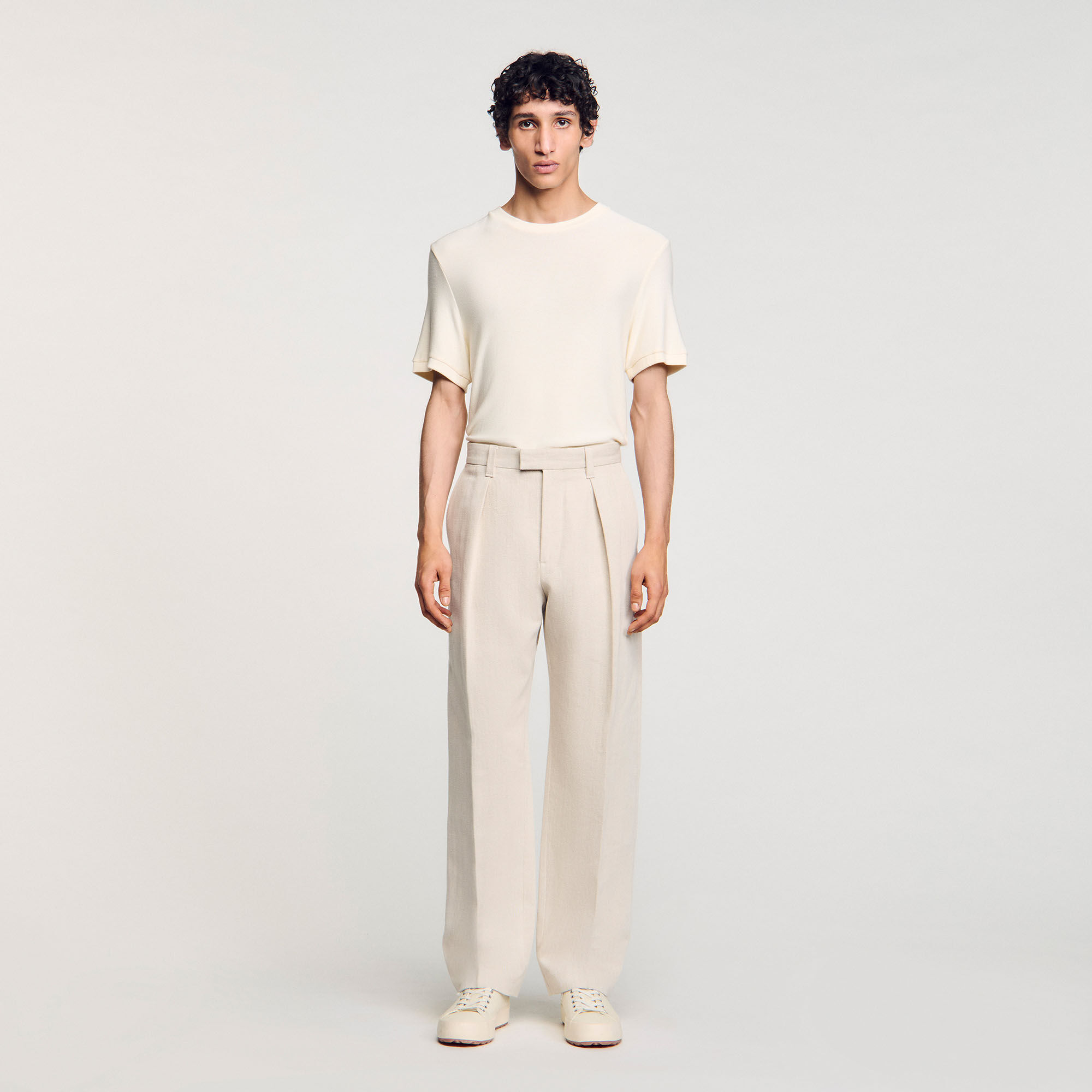 Pantalon large à plis