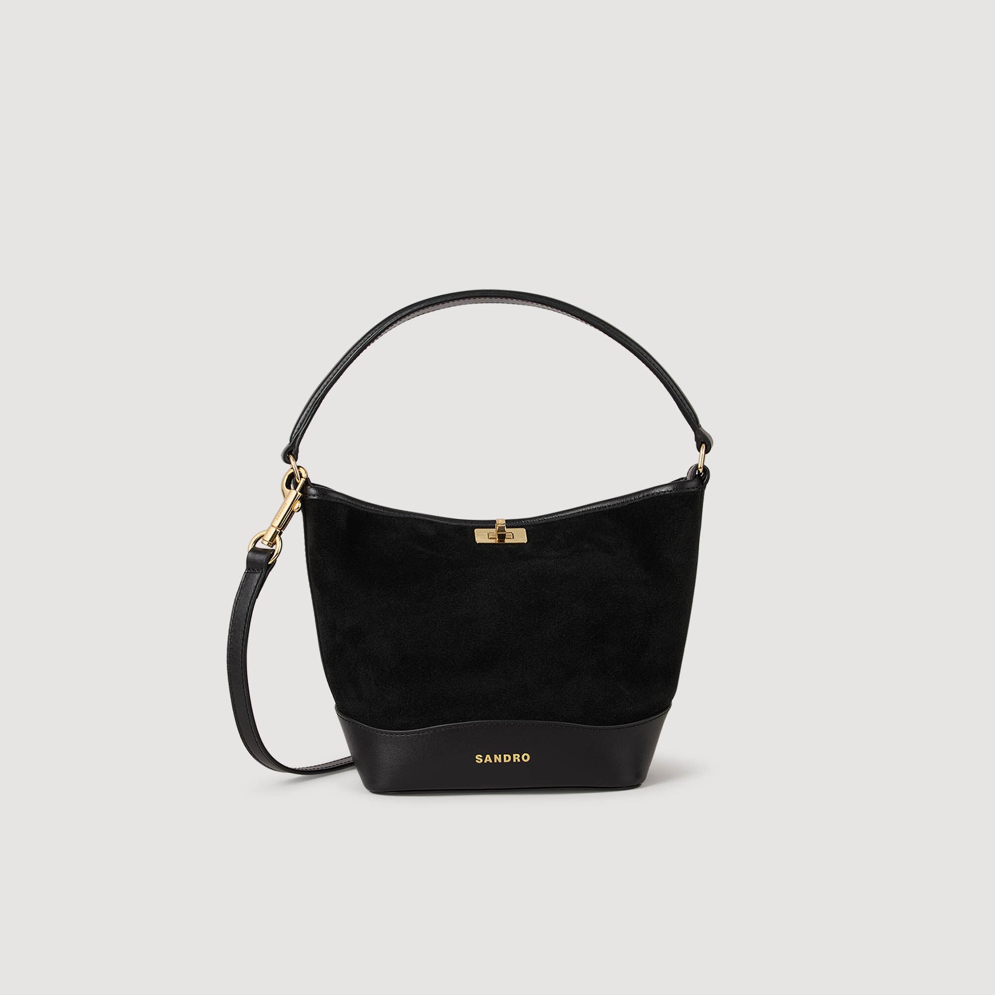 Sac seau MINI TANGOSO en suède et cuir