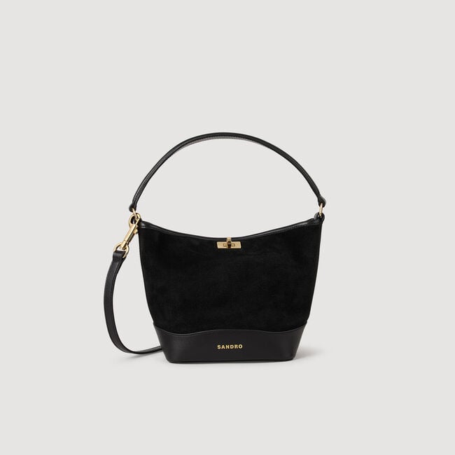 Sac seau MINI TANGOSO en suède et cuir
