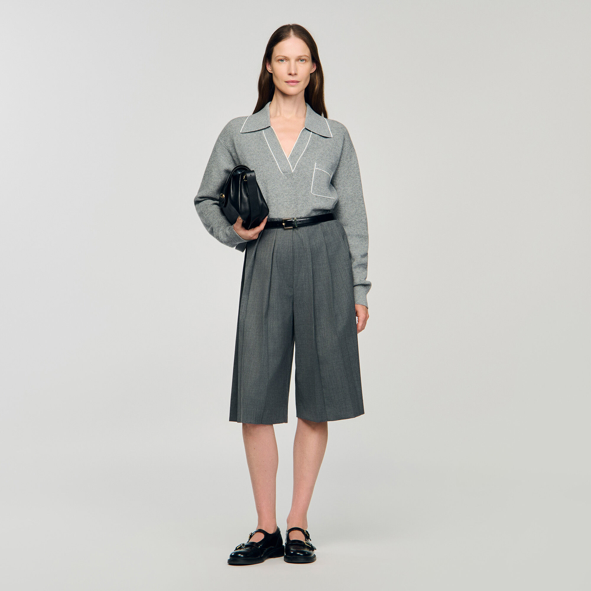 Pull en laine/cachemire à col V