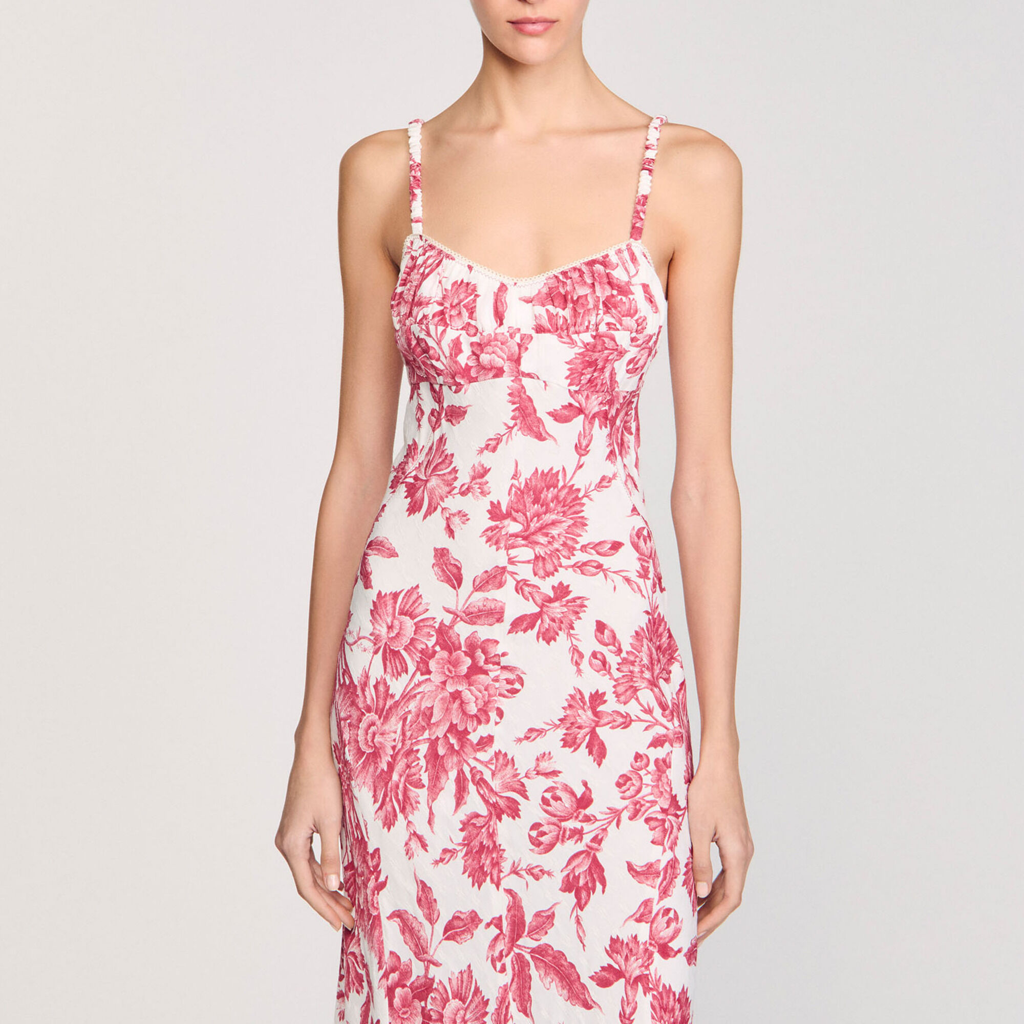 Robe longue &agrave; imprim&eacute; fleuri