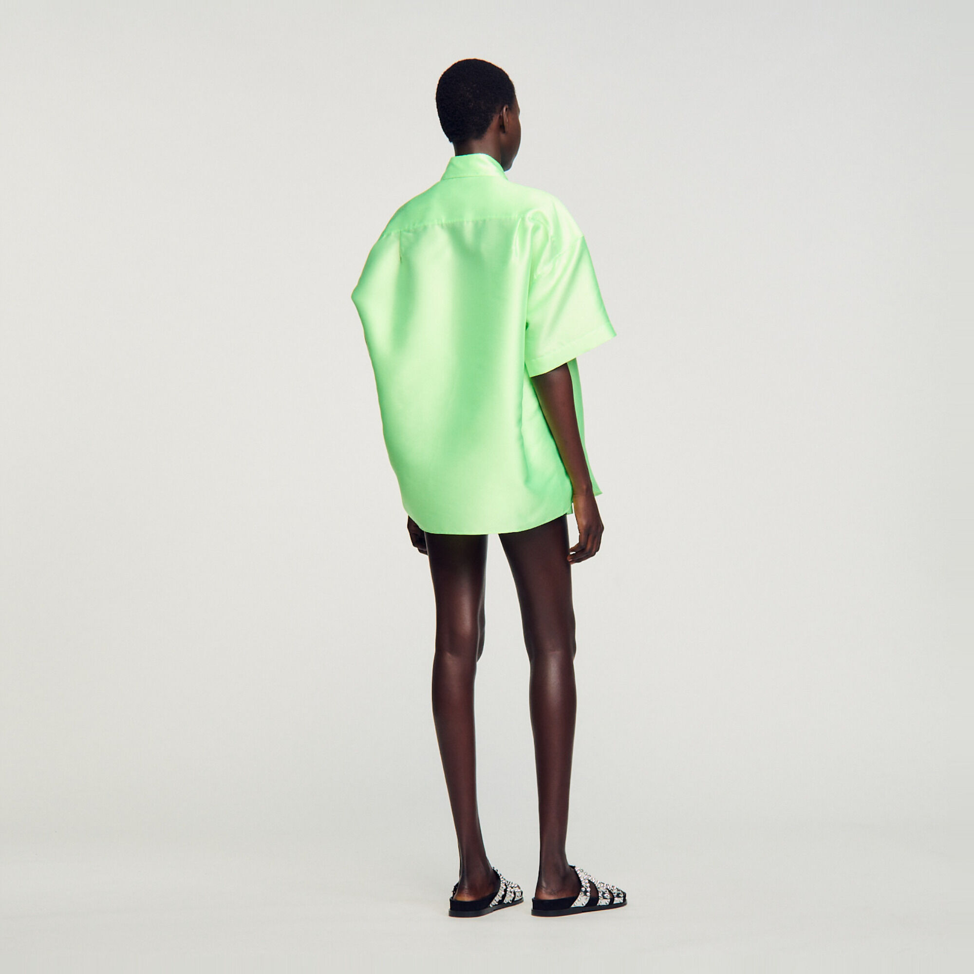 Chemise oversized satinée