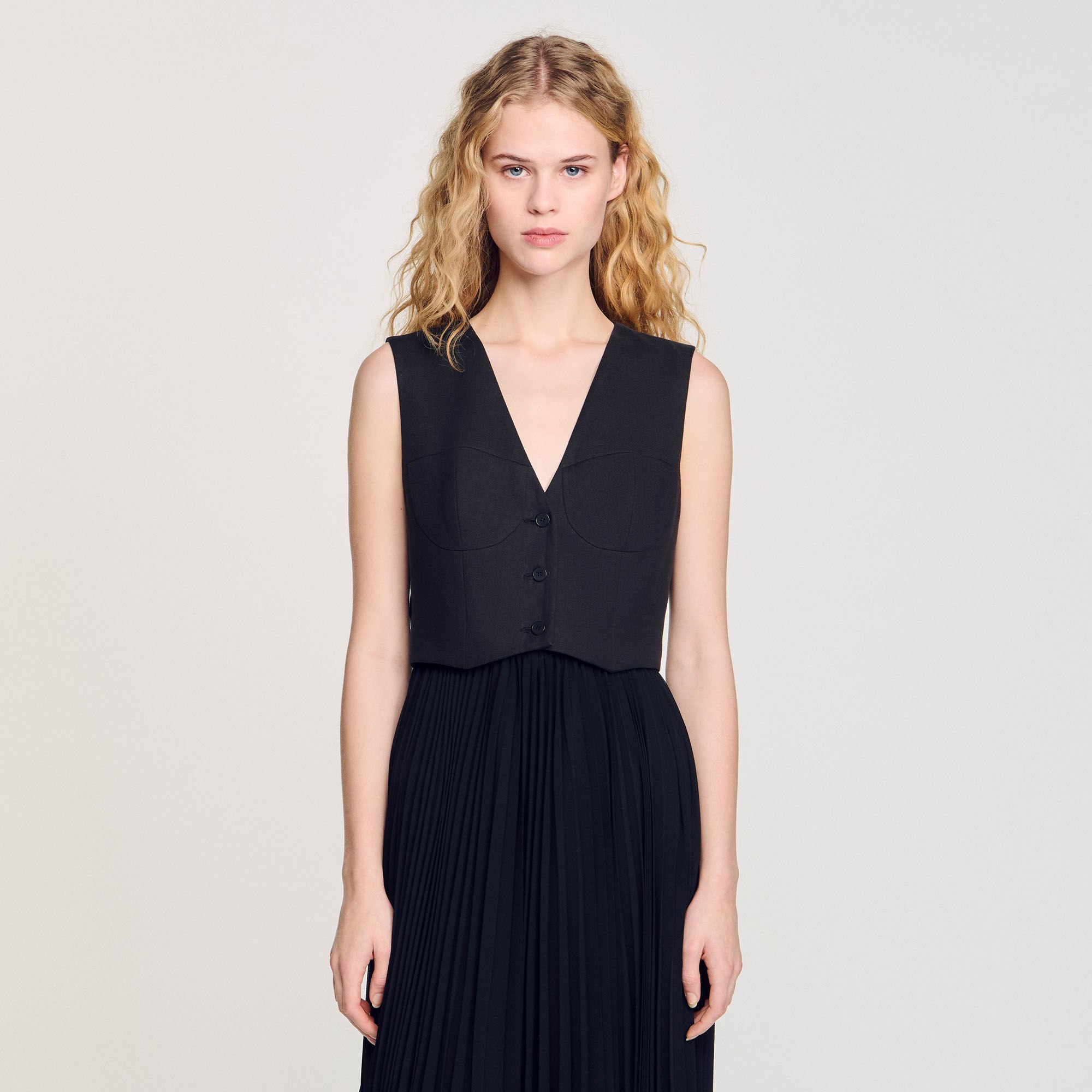 Robe longue plissée