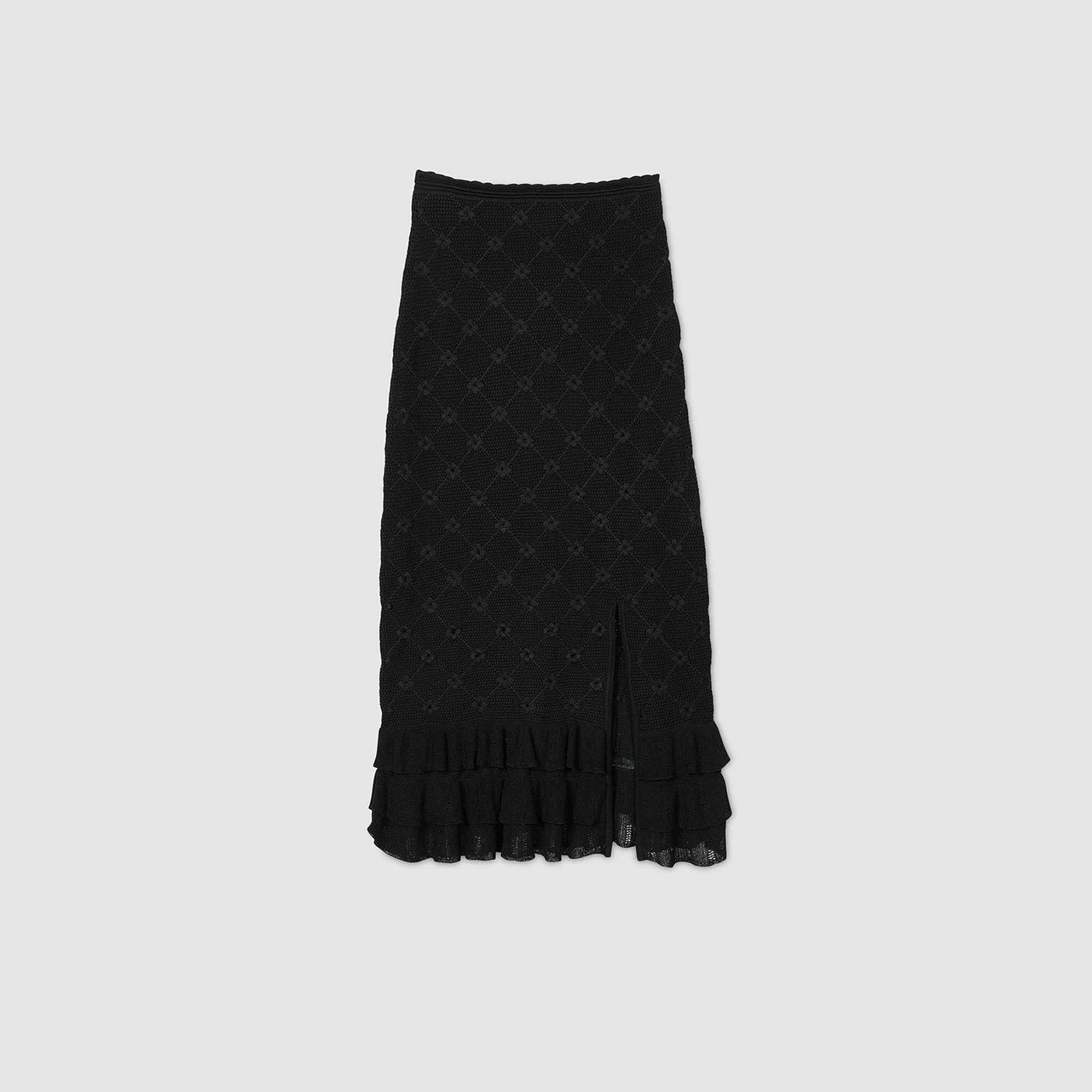 Jupe midi en maille