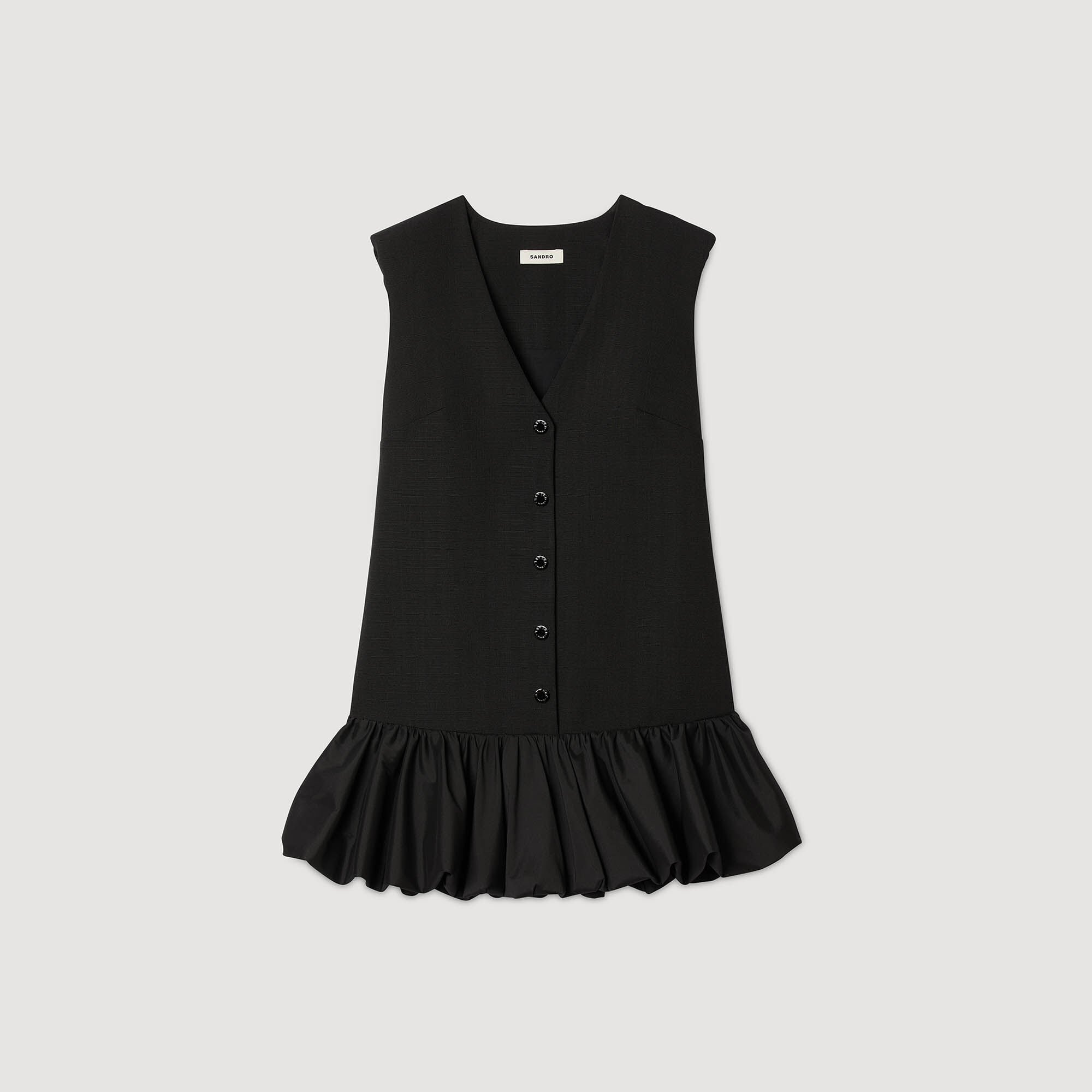 Robe courte de tailleur à volant 