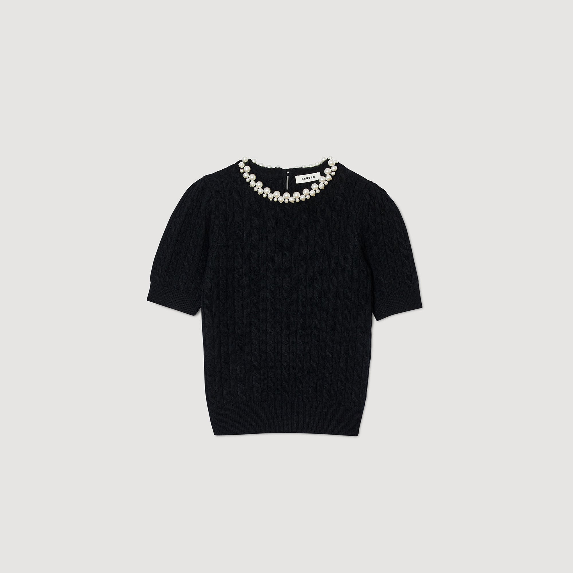 Pull en maille c&acirc;bl&eacute;e - Femme | Sandro Paris