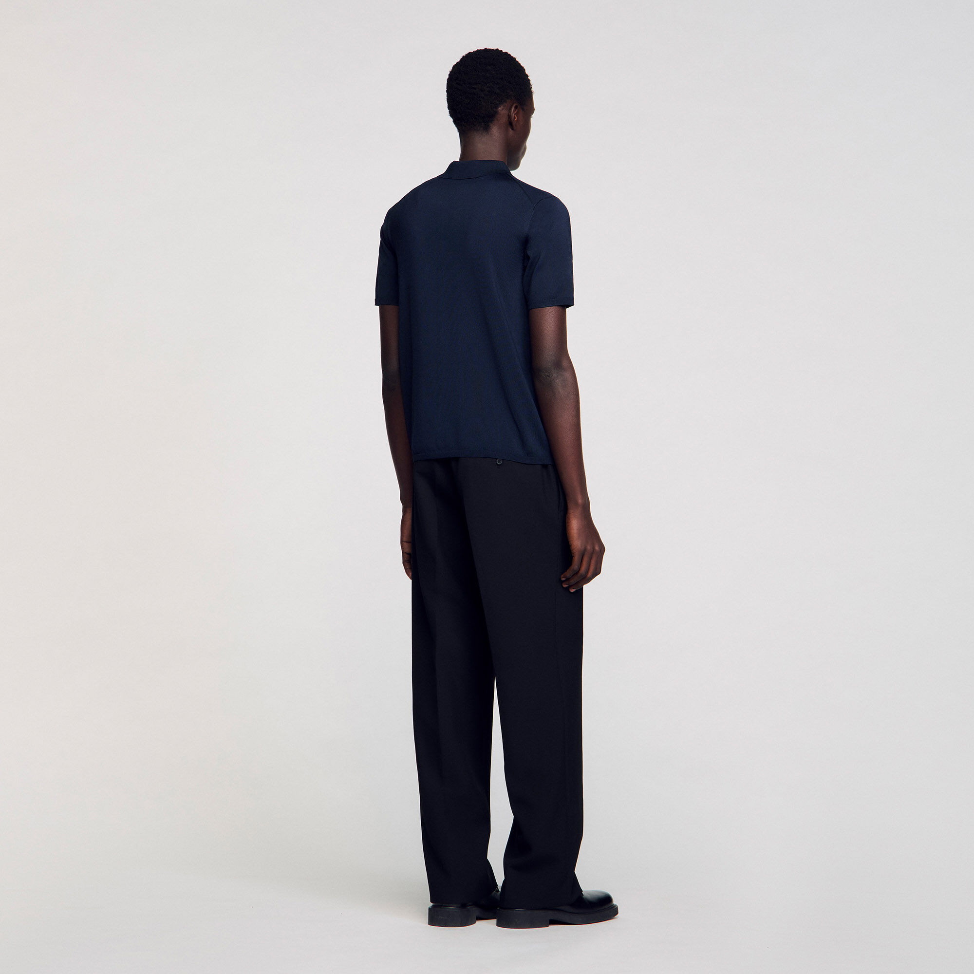 Polo en maille à manches courtes
