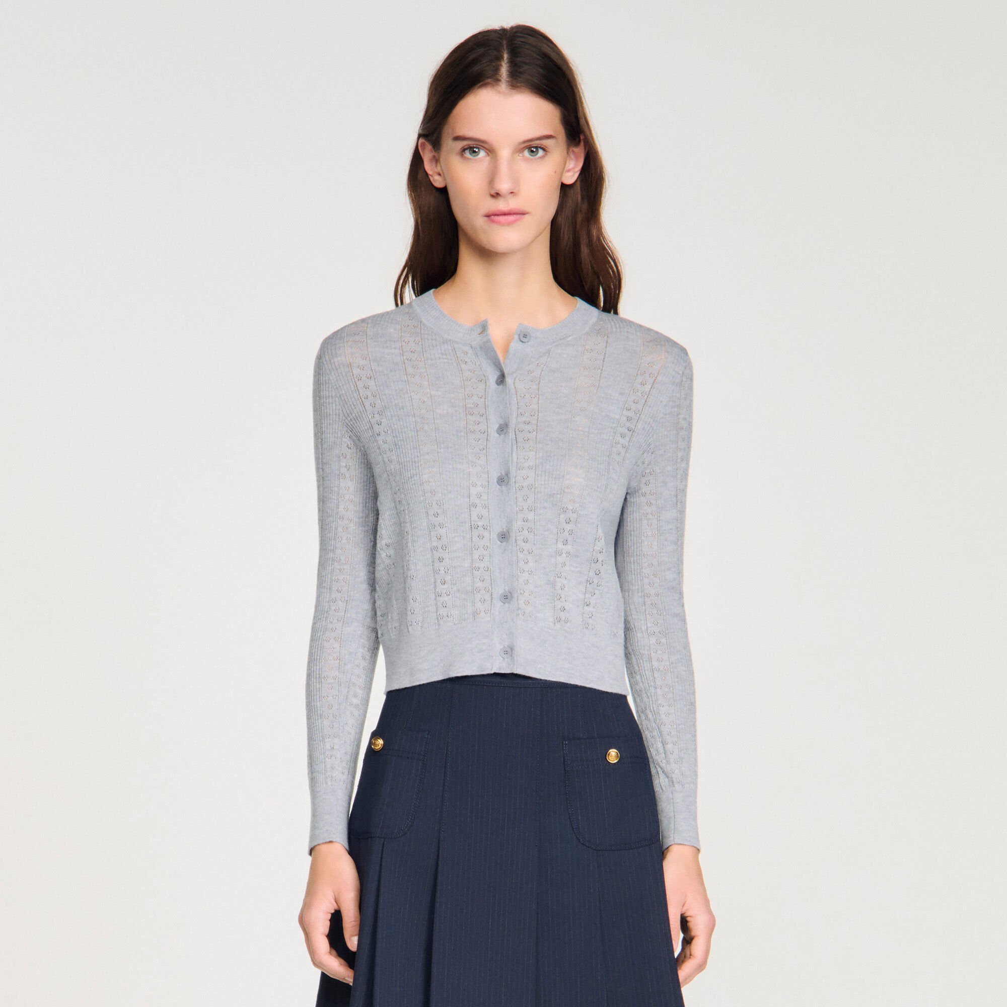 Cardigan en maille pointelle 