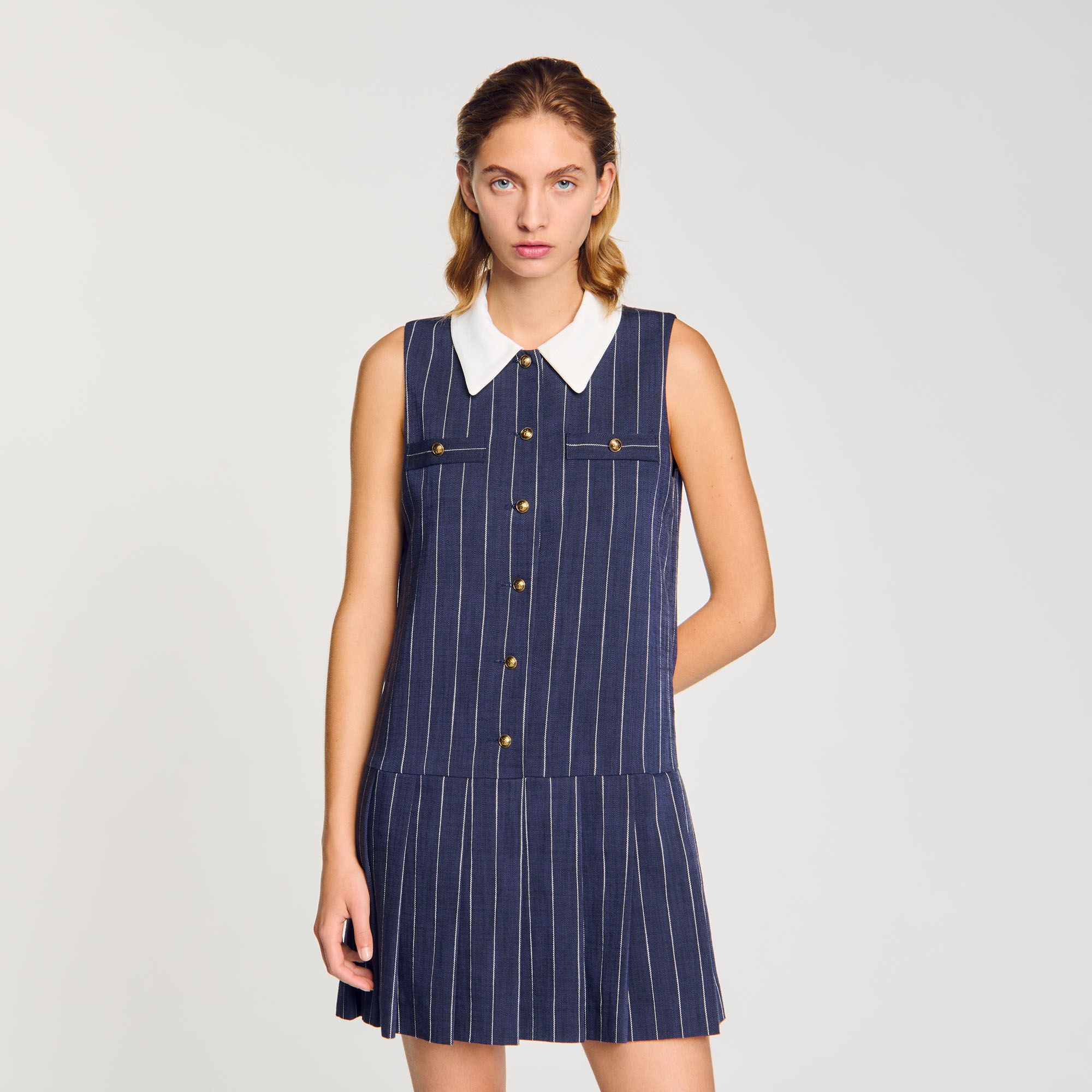 Robe courte à rayures