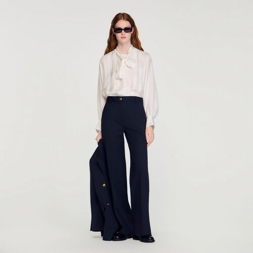 Sandro Pantalon à fines rayures