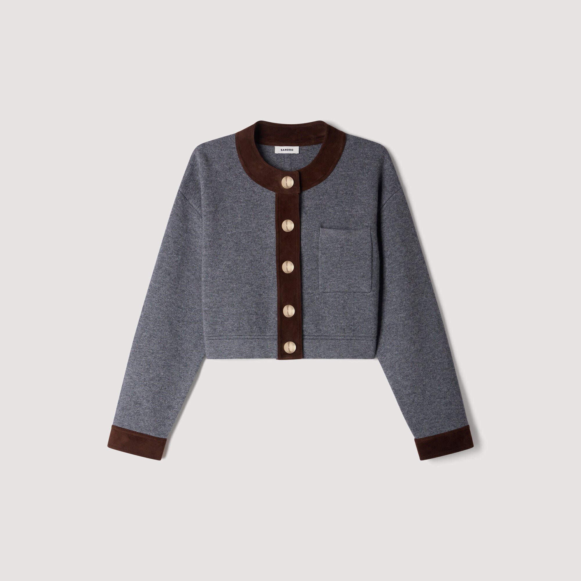 Cardigan empi&egrave;cements su&egrave;de - Femme | Sandro Paris