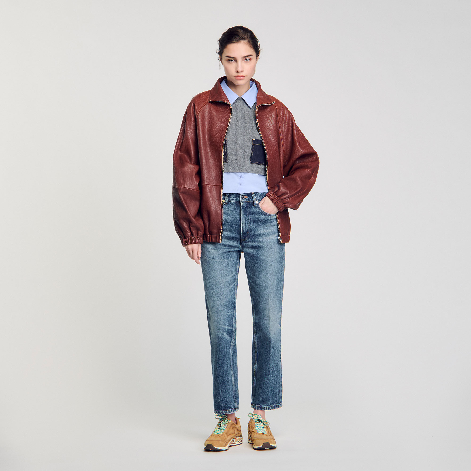 Pull court en laine et cachemire