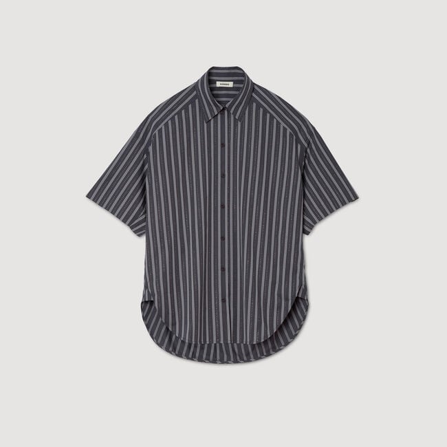 Chemise oversize rayée strassée