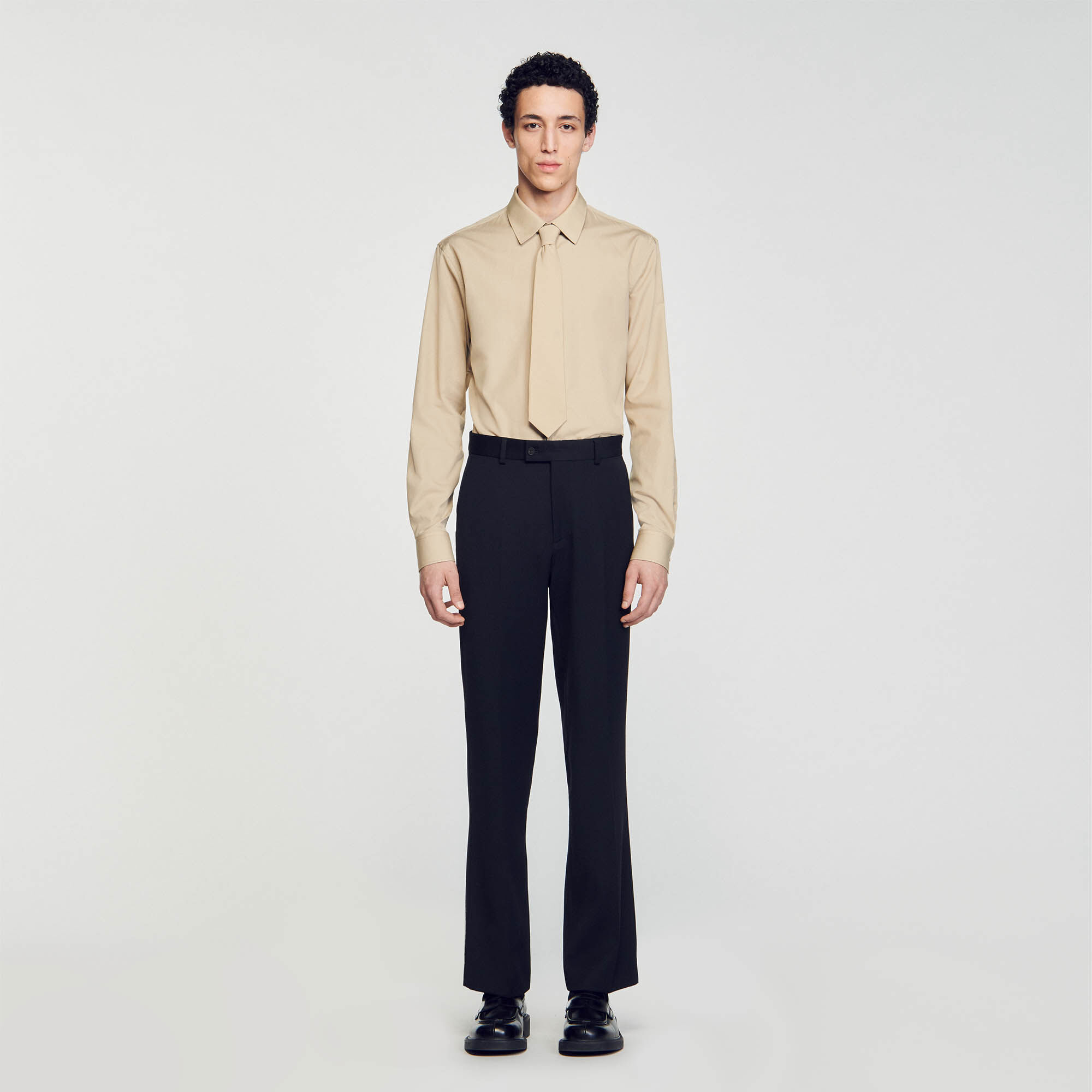 Chemise a manches longues beige pour homme Sandro Paris